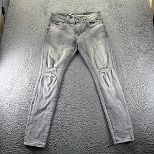 Jordan Craig Ross Jeans Mens 34x32 Gray Cotton Denim Skinny Leg Distressed Faded